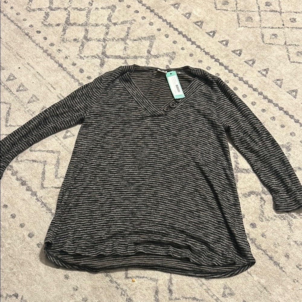 Women's Black Striped Top